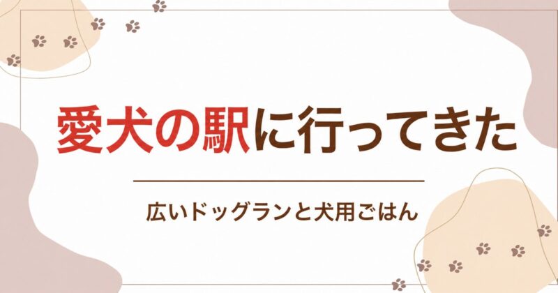 愛犬の駅に行ってきた 広いドッグランと犬用ごはん