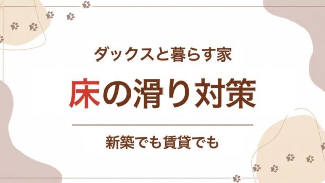 ダックスと暮らす家の床の滑り対策(新築でも賃貸でも)のアイキャッチ